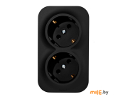 Розетка двойная Legrand Quteo 782470 (чёрный)