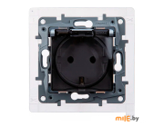 Розетка с крышкой Legrand Etika 672426 (алюминий)