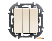 Выключатель трехклавишный Legrand Inspiria 673641 (слоновая кость)