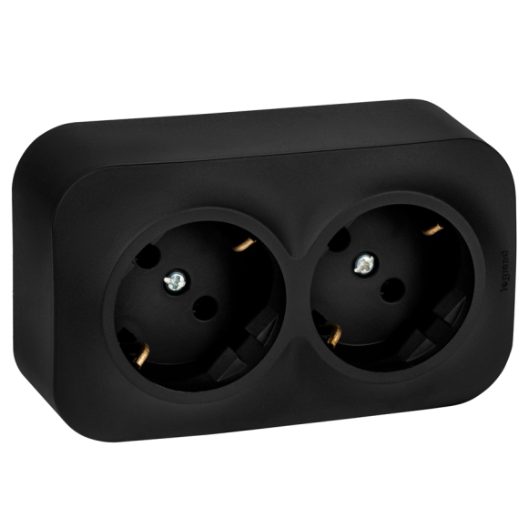 Розетка двойная Legrand Quteo 782470 (чёрный)