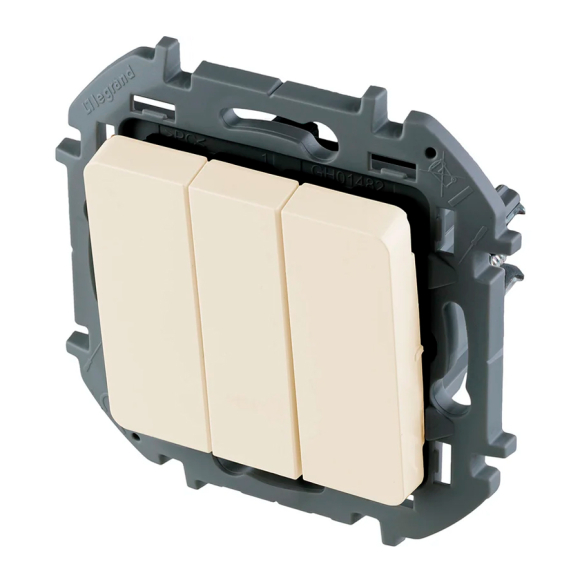 Выключатель трехклавишный Legrand Inspiria 673641 (слоновая кость)