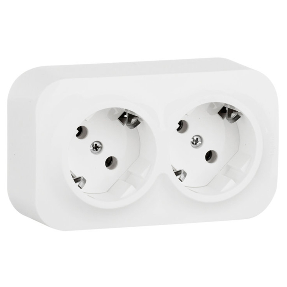 Розетка с предварительным подключением Legrand Quteo 782233 (белый)