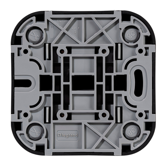 Выключатель двухклавишный Legrand Quteo (чёрный матовый) 782474