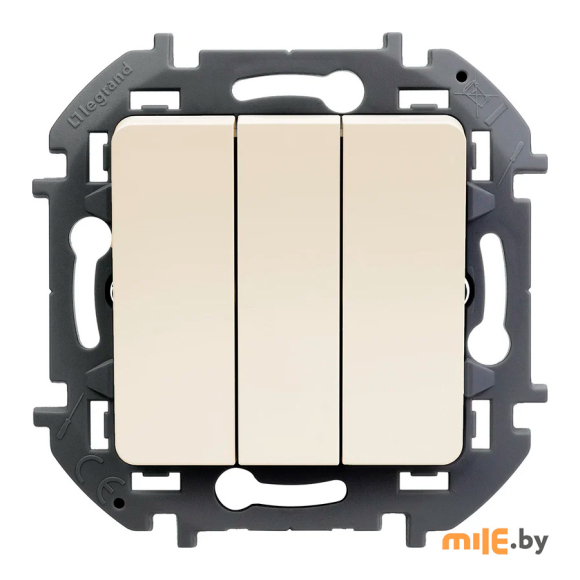 Выключатель трехклавишный Legrand Inspiria 673641 (слоновая кость)