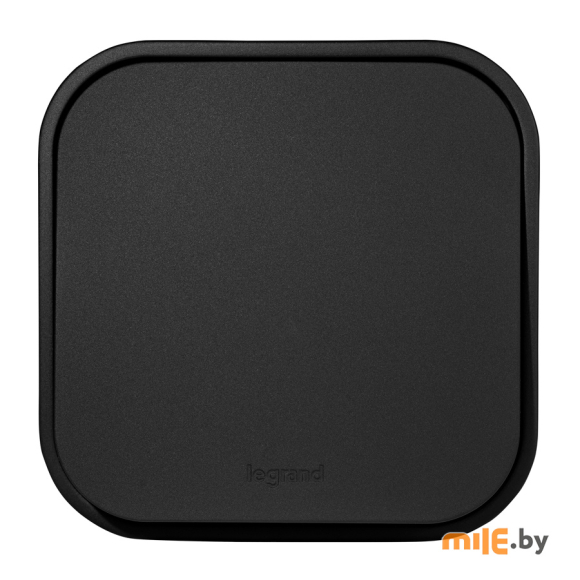 Выключатель двухклавишный Legrand Quteo (чёрный матовый) 782471