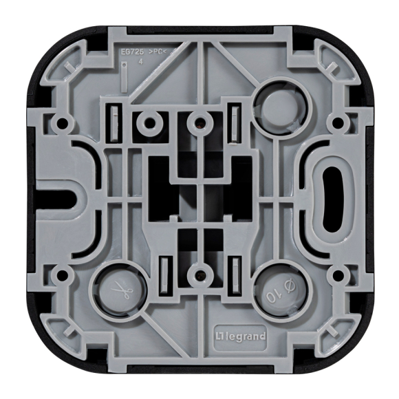 Выключатель двухклавишный Legrand Quteo (чёрный матовый) 782471