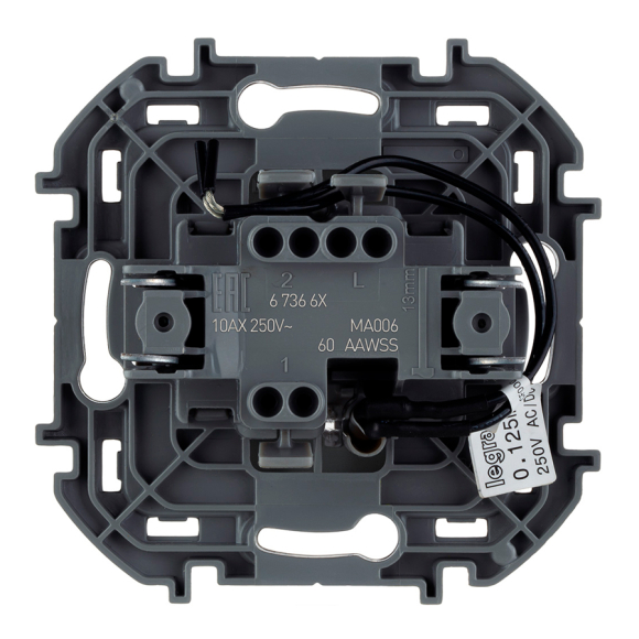 Переключатель на 2 направления с подсветкой Legrand Inspiria 673663 (антрацит)