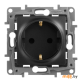 Розетка со шторками Legrand Etika 672622-00.00-00.00-00.01 (антрацит)