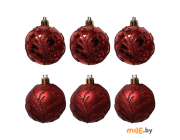 Набор шаров Волшебная страна Завитки 7485 (6 шт, красный)