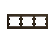 Рамка для розетки или выключателя Schneider Electric Glossa тройная (шоколад)