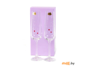 Набор бокалов для шампанского Bohemia Crystal Sparkly love 2 шт. 200 мл