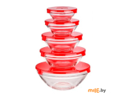 Набор салатников стеклянных с крышками Perfecto Linea Positivo (22-808001)