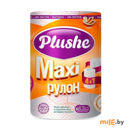 Бумажные полотенца Plushe Maxi с цветным тиснением двухслойные 1 рулон (40 м)