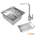 Комплект мойка Wisent WGS-35050 и смеситель W4998-6 с дозатором и коландером (сатин)