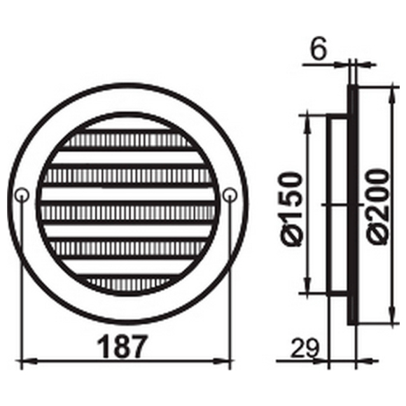 Вентрешетка круглая Семь ветров РК150с (коричневый)