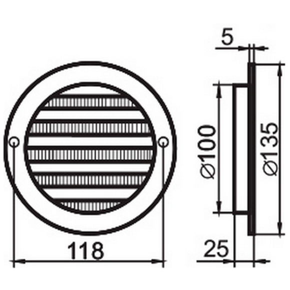 Вентрешетка круглая Семь ветров РК100с (графит)