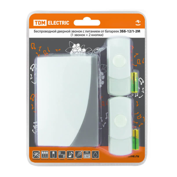 Звонок беспроводной на батарейках TDM Electric SQ1901-0006