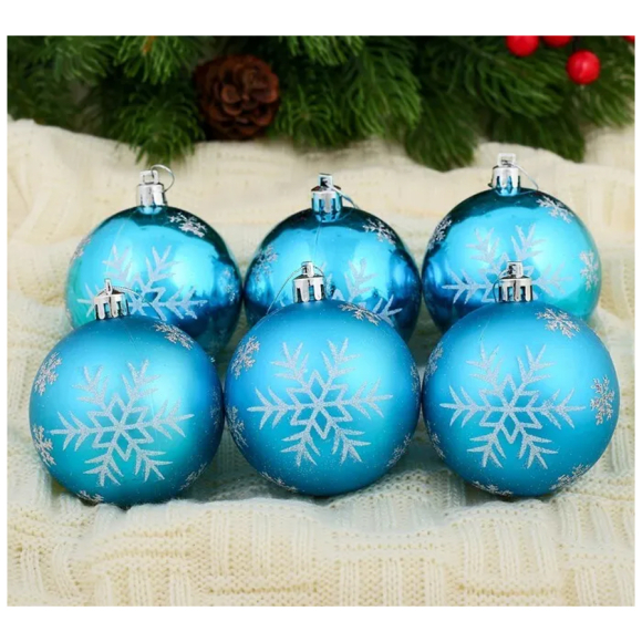 Набор новогодних шаров Зимнее волшебство Снегопад 2122962 (6 шт.)