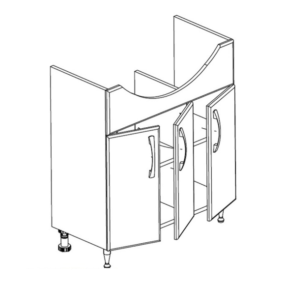 Тумба под умывальник СанитаМебель Камелия 67 (Д2)