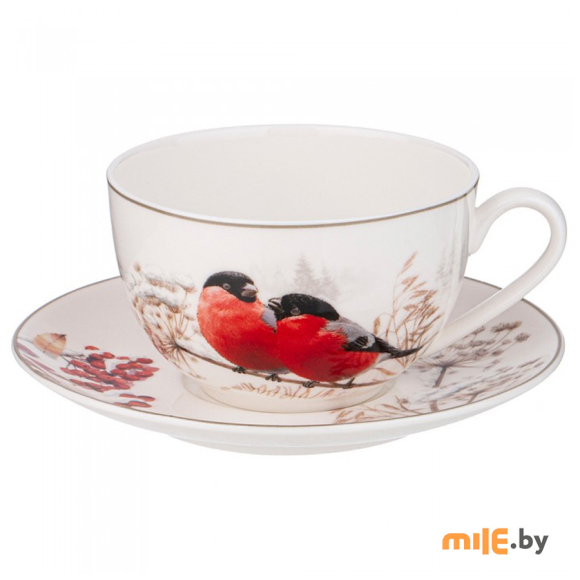 Чашка с блюдцем Lefard Снегири (85-1915) 300 мл