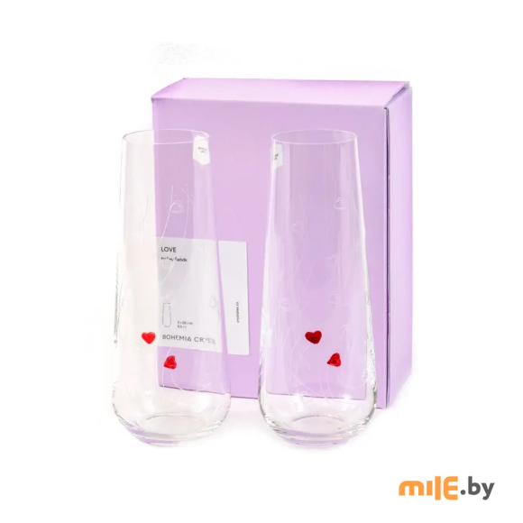 Набор стаканов Bohemia Crystal Sparkly love 250 мл (2 шт.)
