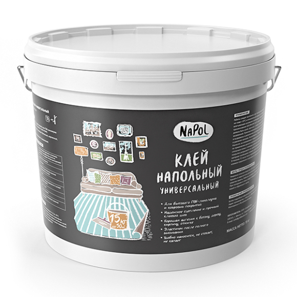 Клей напольный универсальный Goldbastik NaPol 15 кг
