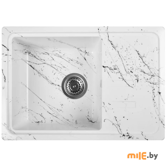 Мойка кухонная Wisent WB15-12 мрамор бело-черный (без сифона)