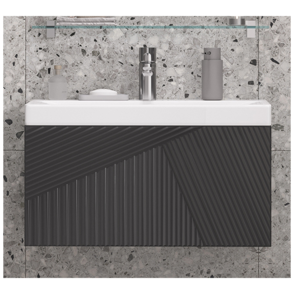 Тумба навесная Velvex Edge 700-0-1 (9696) графит