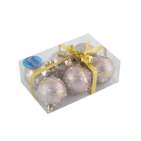 Набор шаров Волшебная страна Орнамент 7484 (6 шт, розовый)