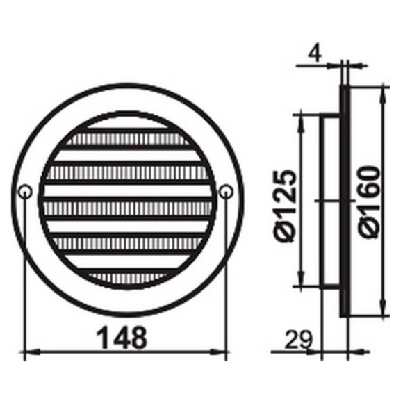 Вентрешетка круглая Семь ветров РК125с