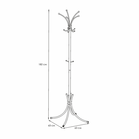 Вешалка напольная разборная ЗМИ Корона (чёрный)