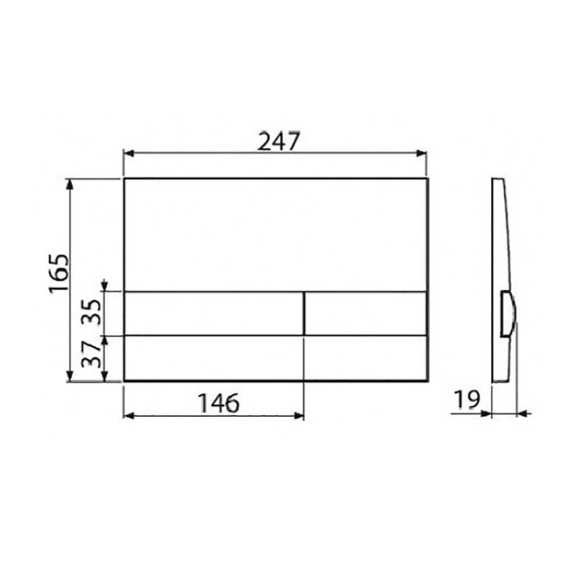 Кнопка управления Alcaplast (М1721) глянцевый хром