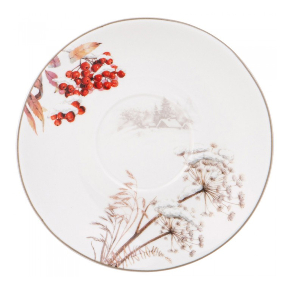 Чашка с блюдцем Lefard Снегири (85-1915) 300 мл