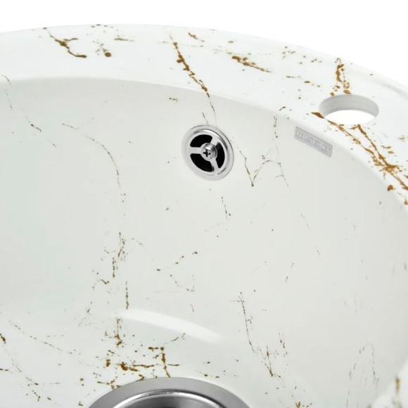 Мойка кухонная Wisent WA05-13 мрамор бело-золотой (без сифона)