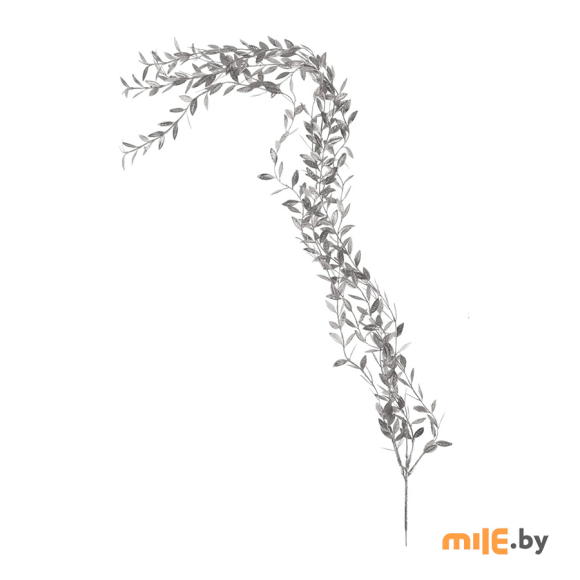 Гирлянда из веток с серебрянными листьями (ANM101880) 88 см