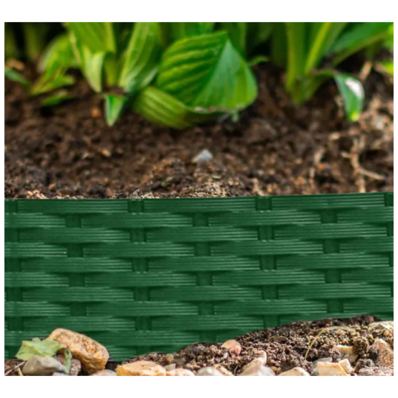 Бордюр садовый Протэкт Ротанг (хаки) БР-3.2 320x9 см