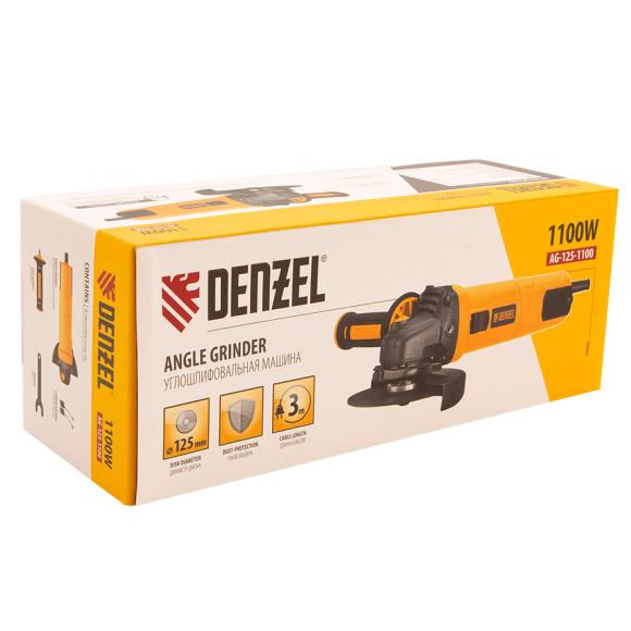 Машина шлифовальная угловая Denzel AG125-1100 (26906)