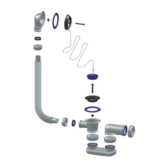 Сифон для ванны Unicorn S15 ИС.110321 регулируемый плоский