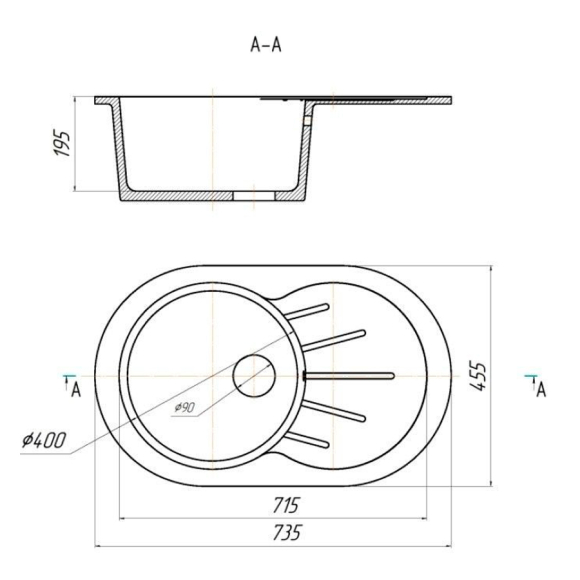 Мойка кухонная Gerhans A02-24 графит (без сифона) Мойка кухонная Gerhans A02-24 графит (без сифона)