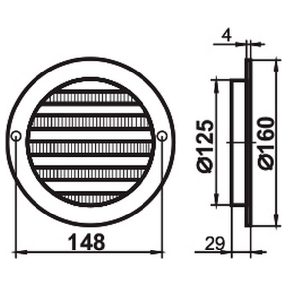 Вентрешетка круглая Семь ветров РК125с (графит)