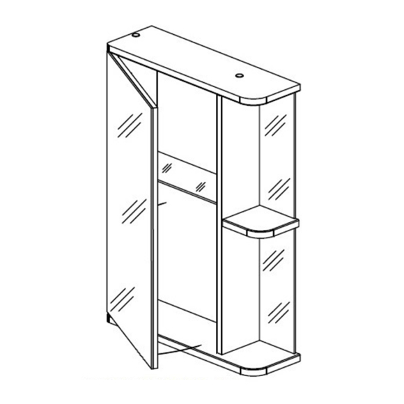 Шкаф навесной СанитаМебель Камелия-09.45 левый