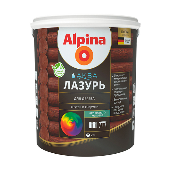 Лазурь Alpina Аква 0,9 л (рябина)