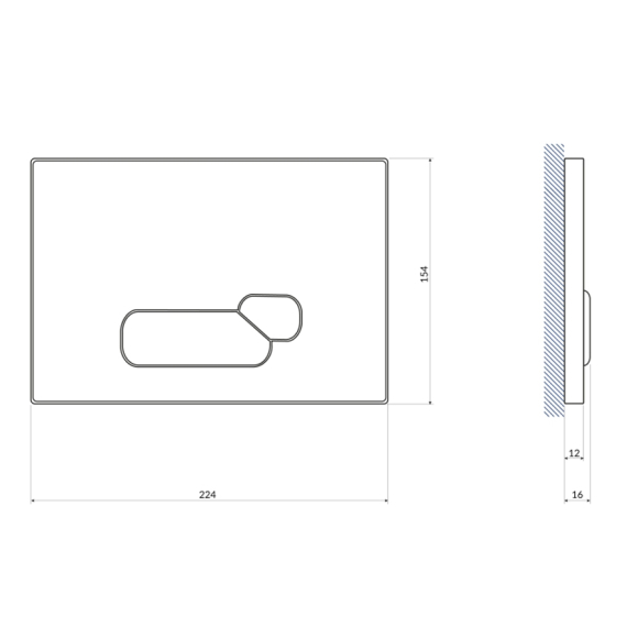 Кнопка Cersanit Actis (P-BU-ACT/Blg/Gl) чёрная глянцевая