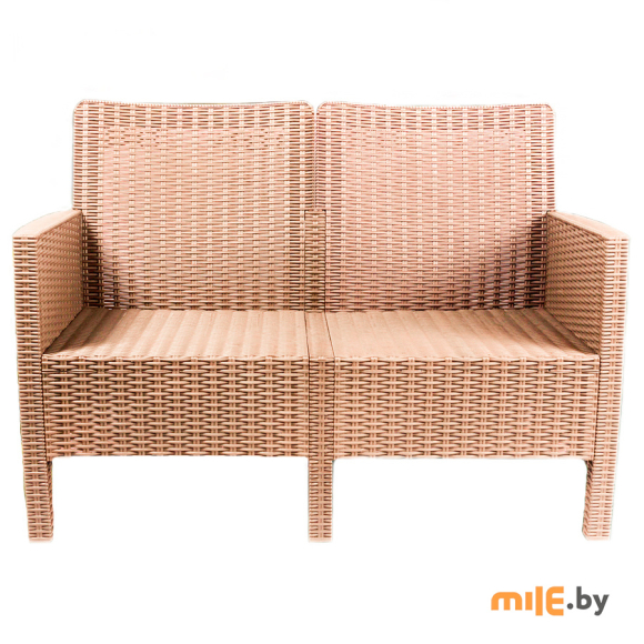 Диван двухместный садовый под ротанг (капучино)