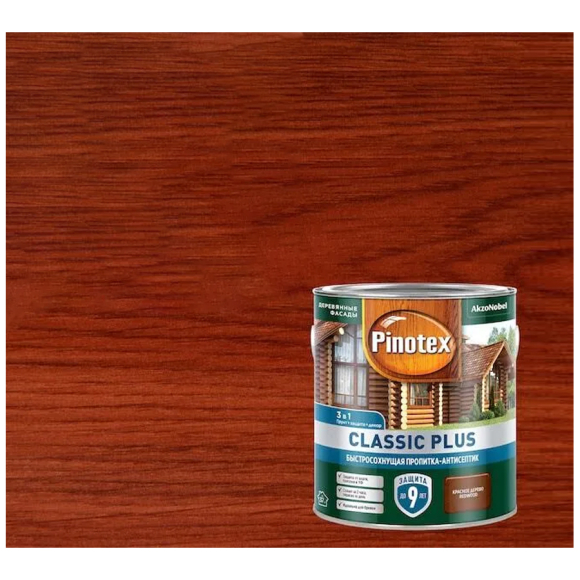 Антисептик Pinotex Classic Plus 3 в 1 (5727619) 2,5 л красное дерево