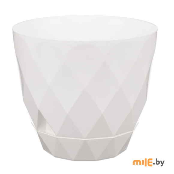 Горшок для цветов Idiland Laurel с поддоном белый 1,3 л