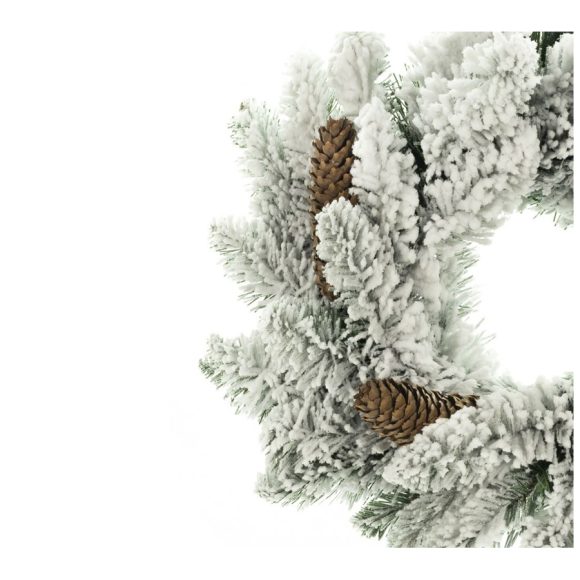 Венок искусственный Sonic Оснеженный с шишками (WS02) 50 см