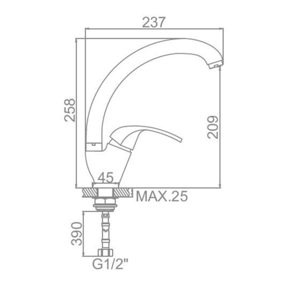 Смеситель для кухни Ledeme L5935