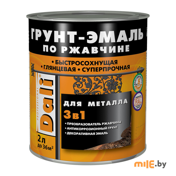 Грунт-эмаль по ржавчине Dali 3 в 1  зелёный мох (RAL 6005) 2 л