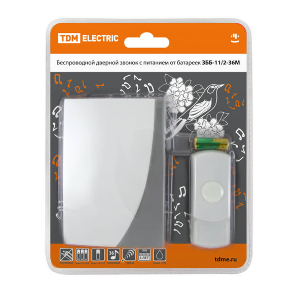 Звонок беспроводной на батарейках TDM Electric SQ1901-0002
